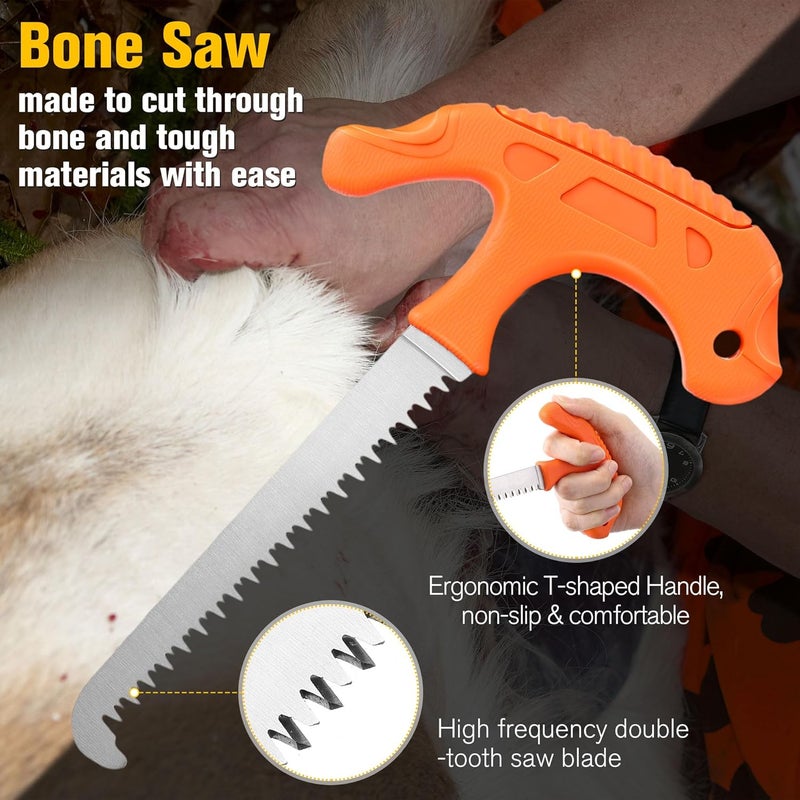 Tellingyou Field Cleaning Tool with Bone Saw and Field Dressing Gloves, Big Game Dressing Tool Combo Set, Deer Processing Long and Short Gut Gloves for Gutting, Deer Cleaning Kit Hunting Accessories - Image 5